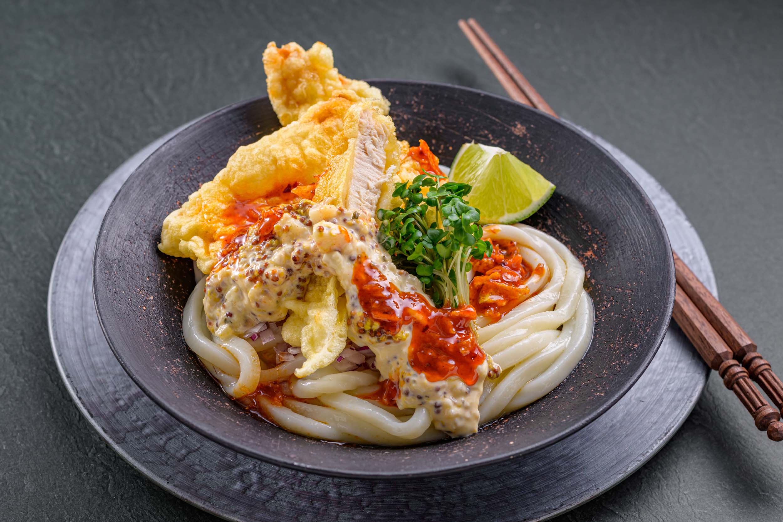 Chicken Tempura Udon with Tartar and Teriyaki Sauce - JFC